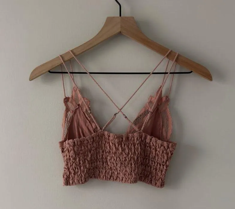 Free People FP One Adella Bralette Lace Strappy Adjustable Spaghettie Straps XS - Image 4