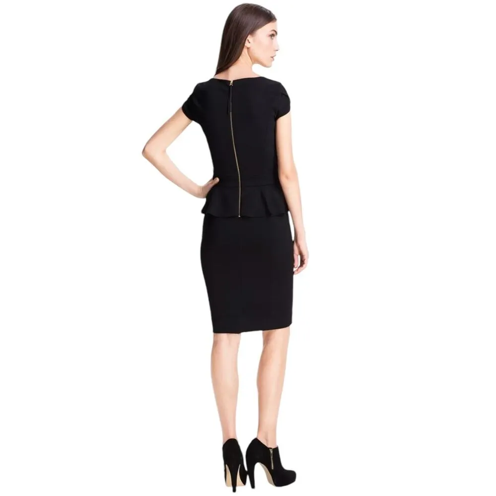 Rebecca Taylor Peplum Sheath Dress - Black - 4 - Image 7