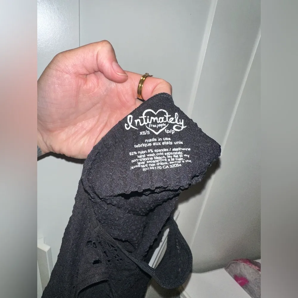 NWOT Free People Seamless Racerback Tank With Lace In Black - Image 3