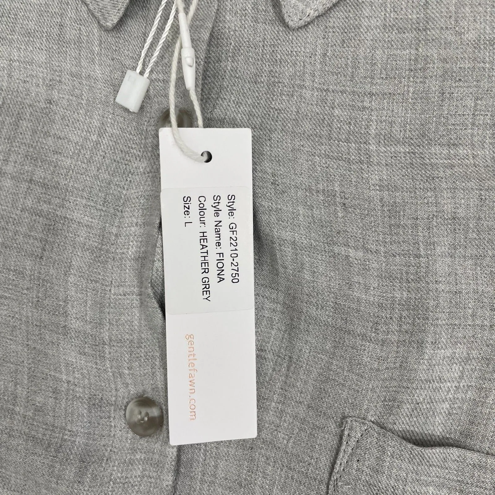 NWT Gentle Fawn Fiona Shirt Women L Gray Longer Back Split Hem Button Front - Image 6