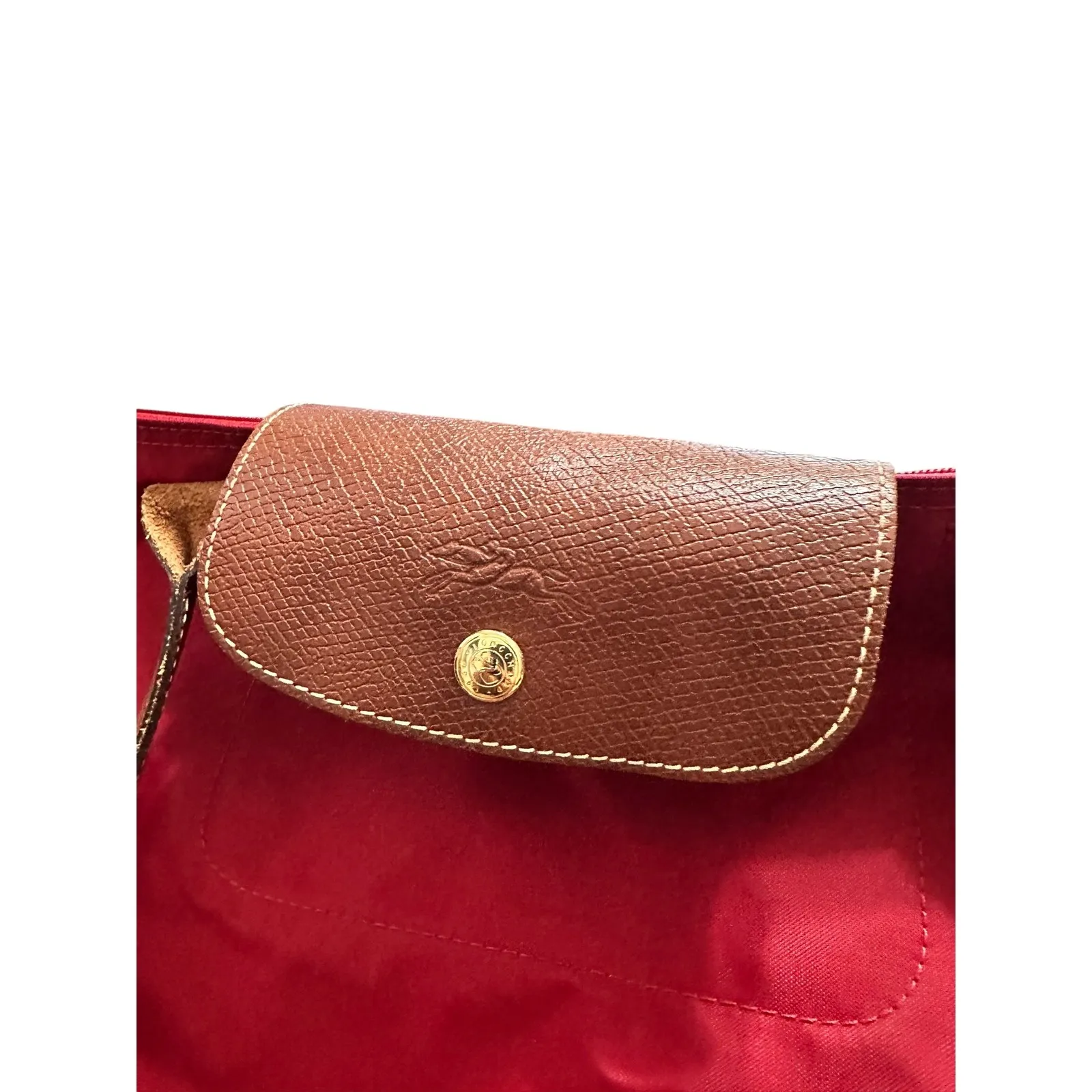 Longchamp  Le Pliage Large Tote Bag‎ Red Nylon Shoulder Bag - Image 2