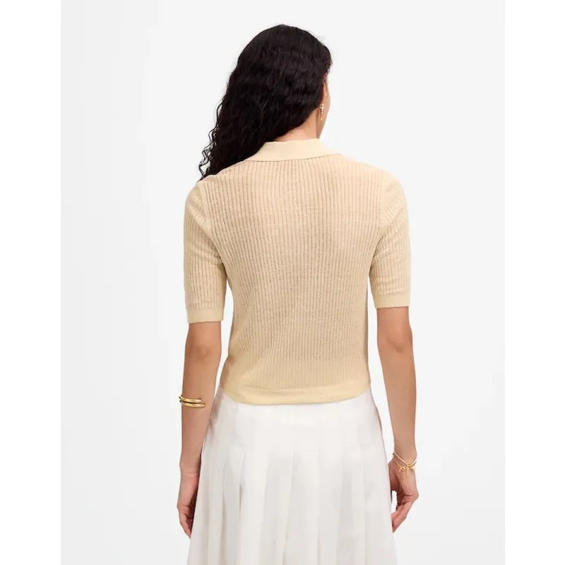 $88 New Madewell Polo Sweater Tee - XS - Sand (tan) - Image 4