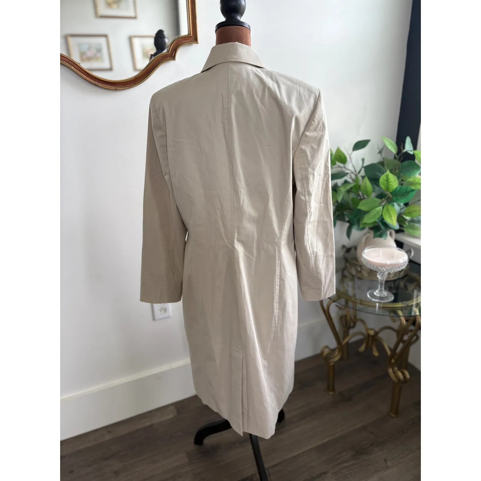 Classiques Entier Vintage Women's Beige Trench Coat, Collared, Size Large - Image 3