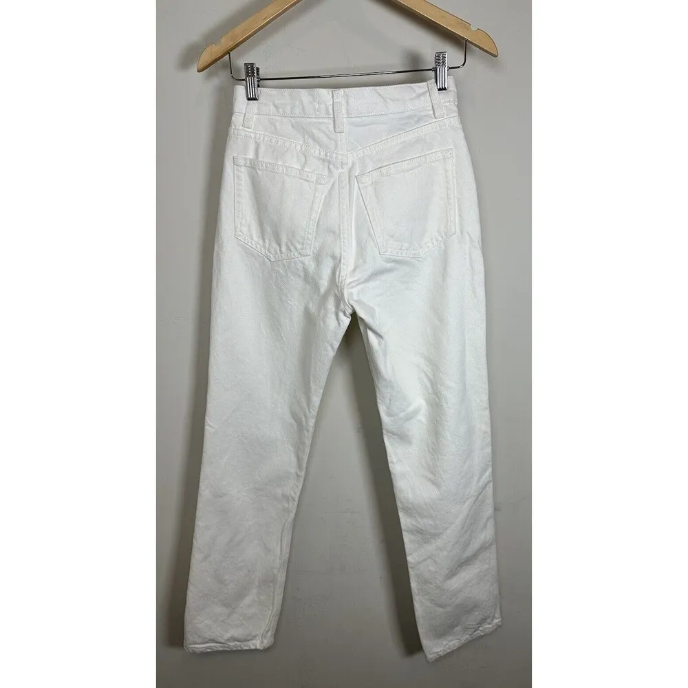 Reformation Jeans Cynthia High Rise Straight Jeans Size 25 In Bone - Image 3