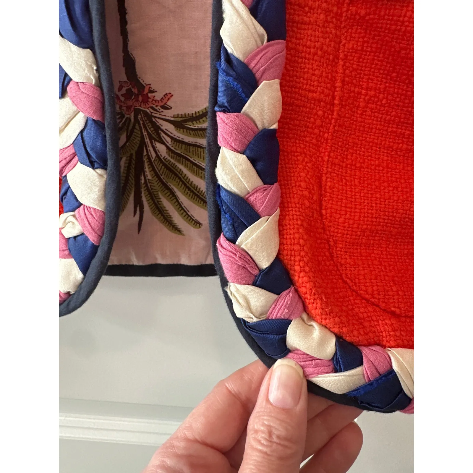 Alix of Bohemia Marilou Orange Braided Trim Cotton Jacket Sz S Boho Chic - Image 9