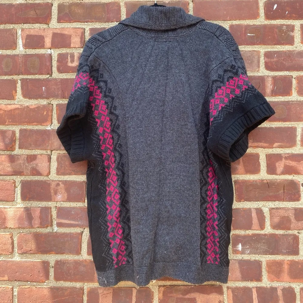 Tommy Hilfiger Gray Pink Black Cableknit Sleeveless Sweater Size XL - Image 2
