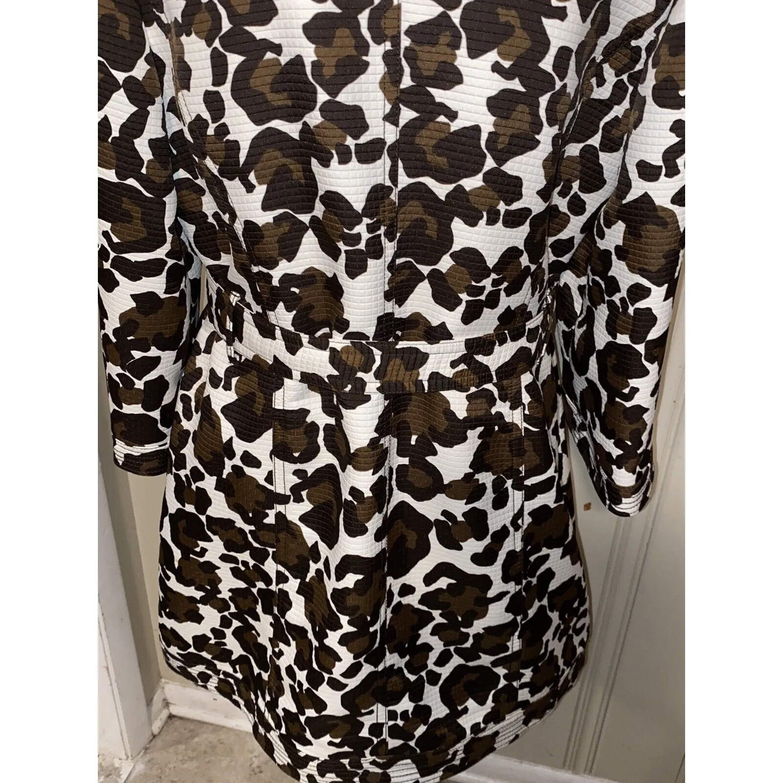 Vintage Spring Leopard print Belted Coat By Madison Sz 14 EUC Brown - Image 5
