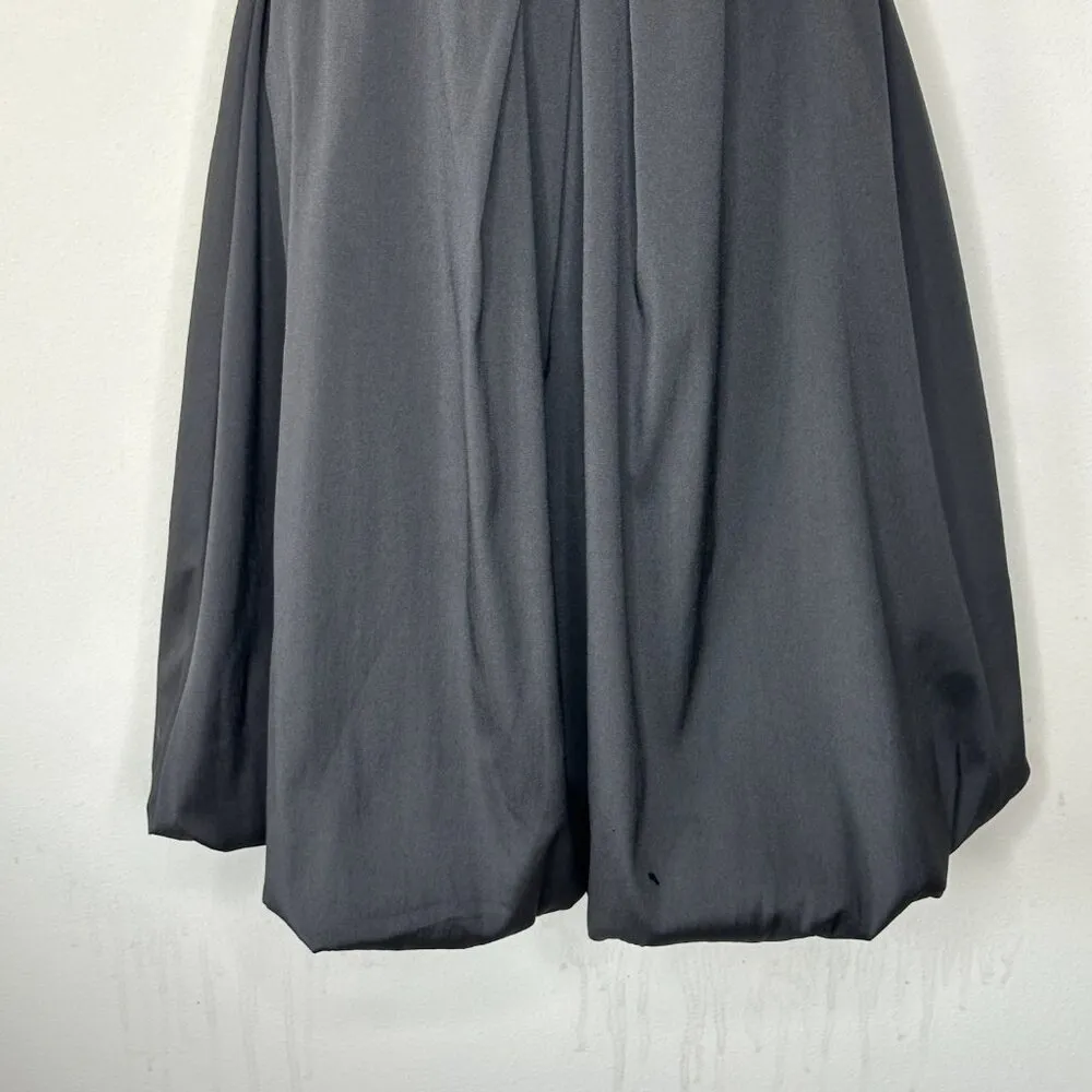 WHBM Womens Strapless LBD Party Wedding Date Bubble Hem Mini Dress in Black 8 - Image 3