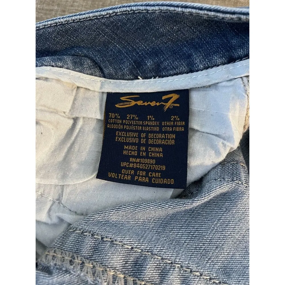 Seven 7 Bootcut Jeans Womens Size 10 Light Blue Denim Sequin Pockets Low Rise - Image 9
