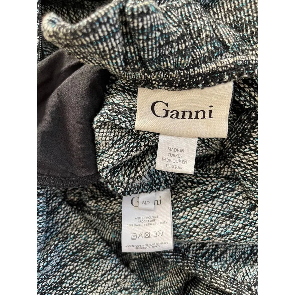 Anthropologie Ganni Ruffle Sweater Dress Womens Size Medium Petite Heather Gray - Image 10