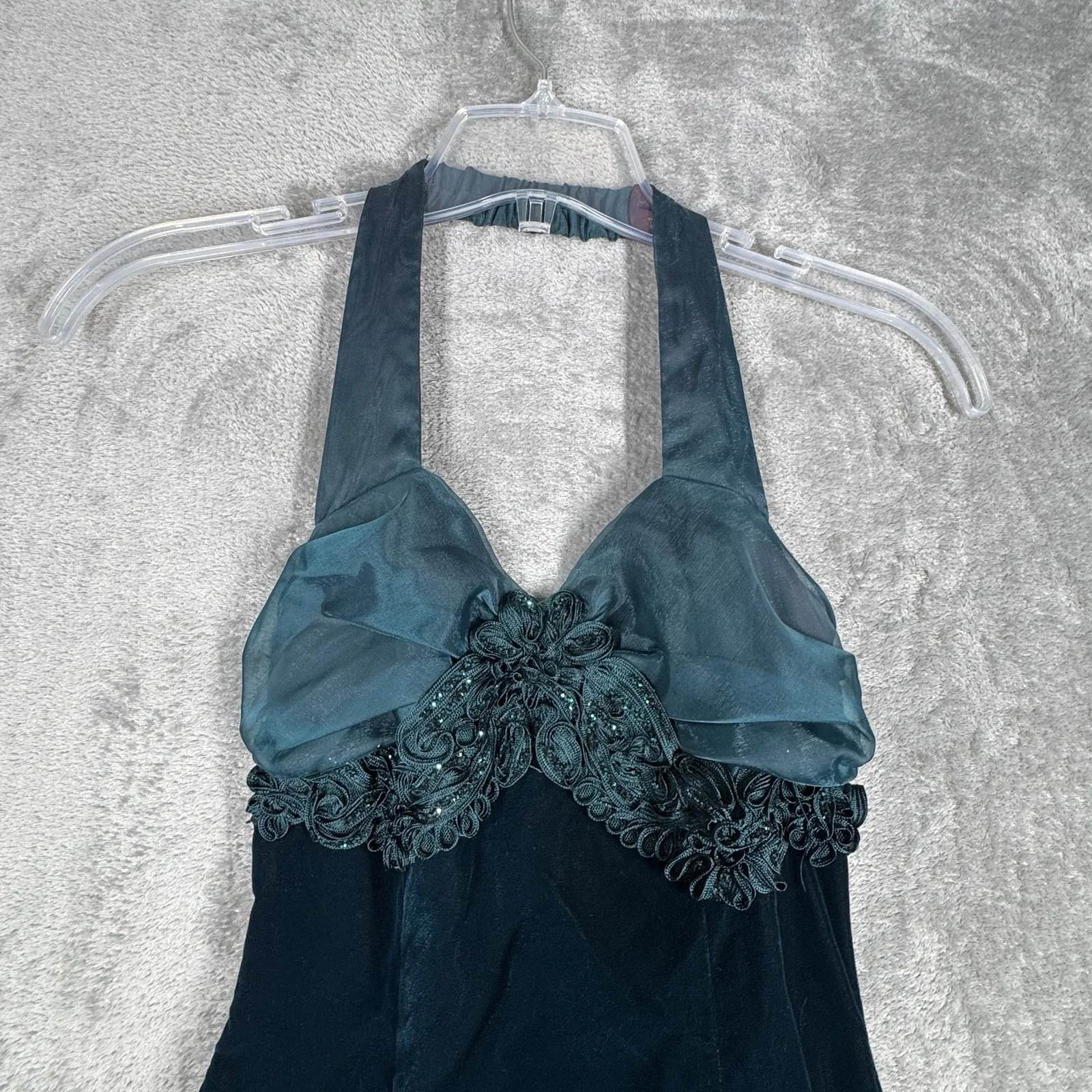 Zum Zum Dress Womens 3 4‎ Green Taffeta Shimmer Halter Formal 90s Y2K Vintage Size undefined - Image 5