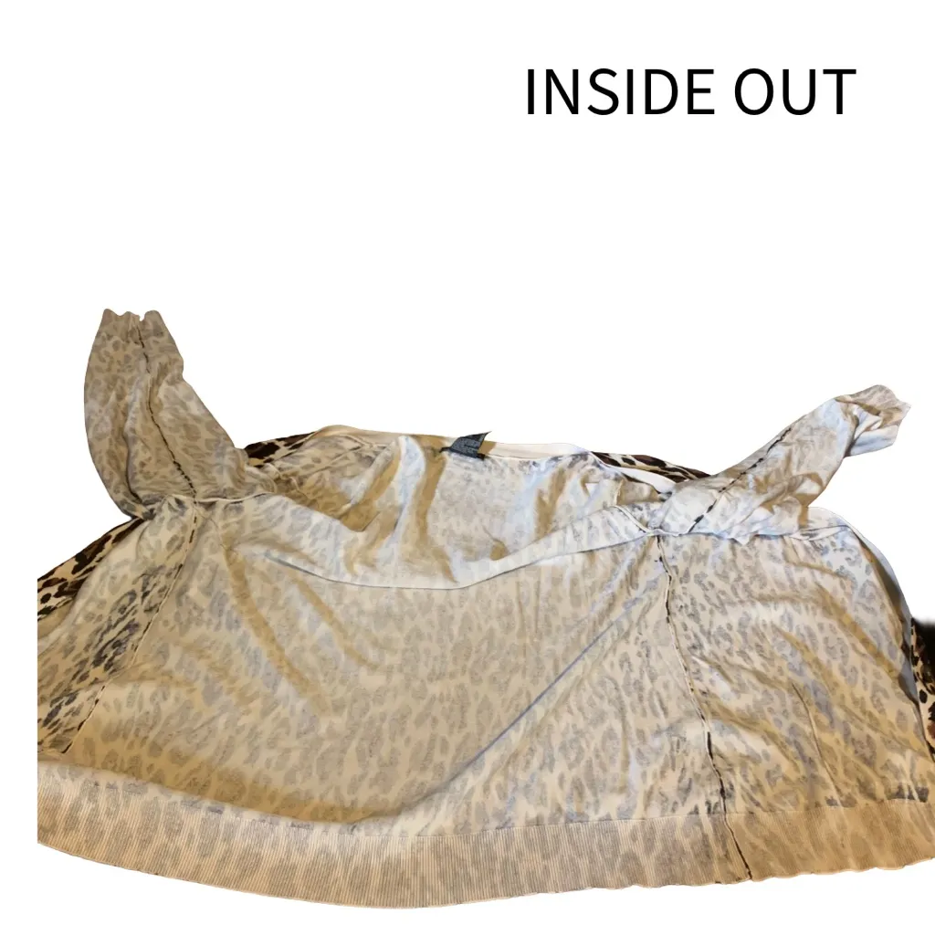 GRACE ELEMENTS CREAM, BROWN & BLACK ANIMAL PRINT KNIT CARDIGAN (XXL) - Image 8