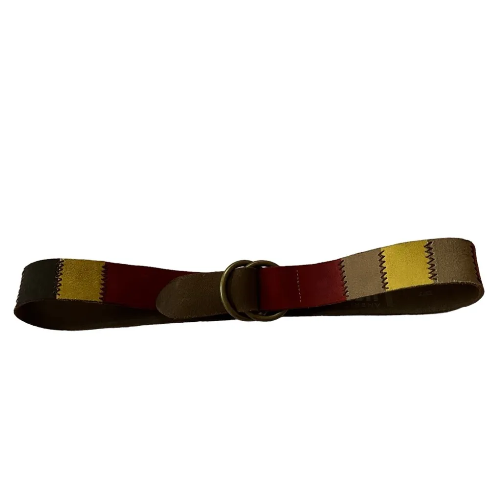 Lucky Brand Multi Color Patchwork Suede Belt, Sz XS/S - Image 2