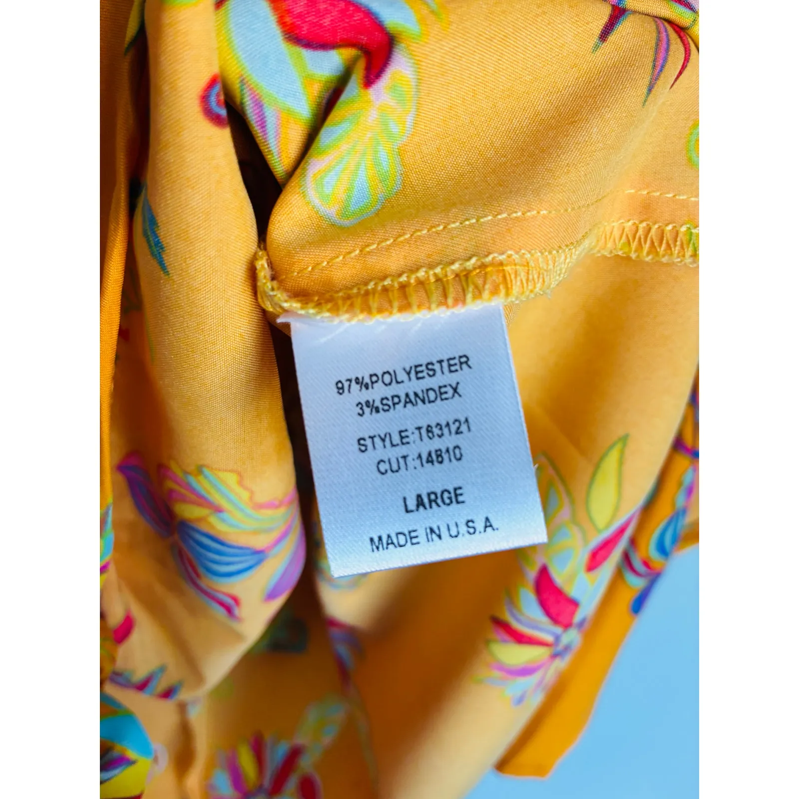 Oddi Blouse Boho Peasant Large Orange Floral Bell Sleeve - Image 5