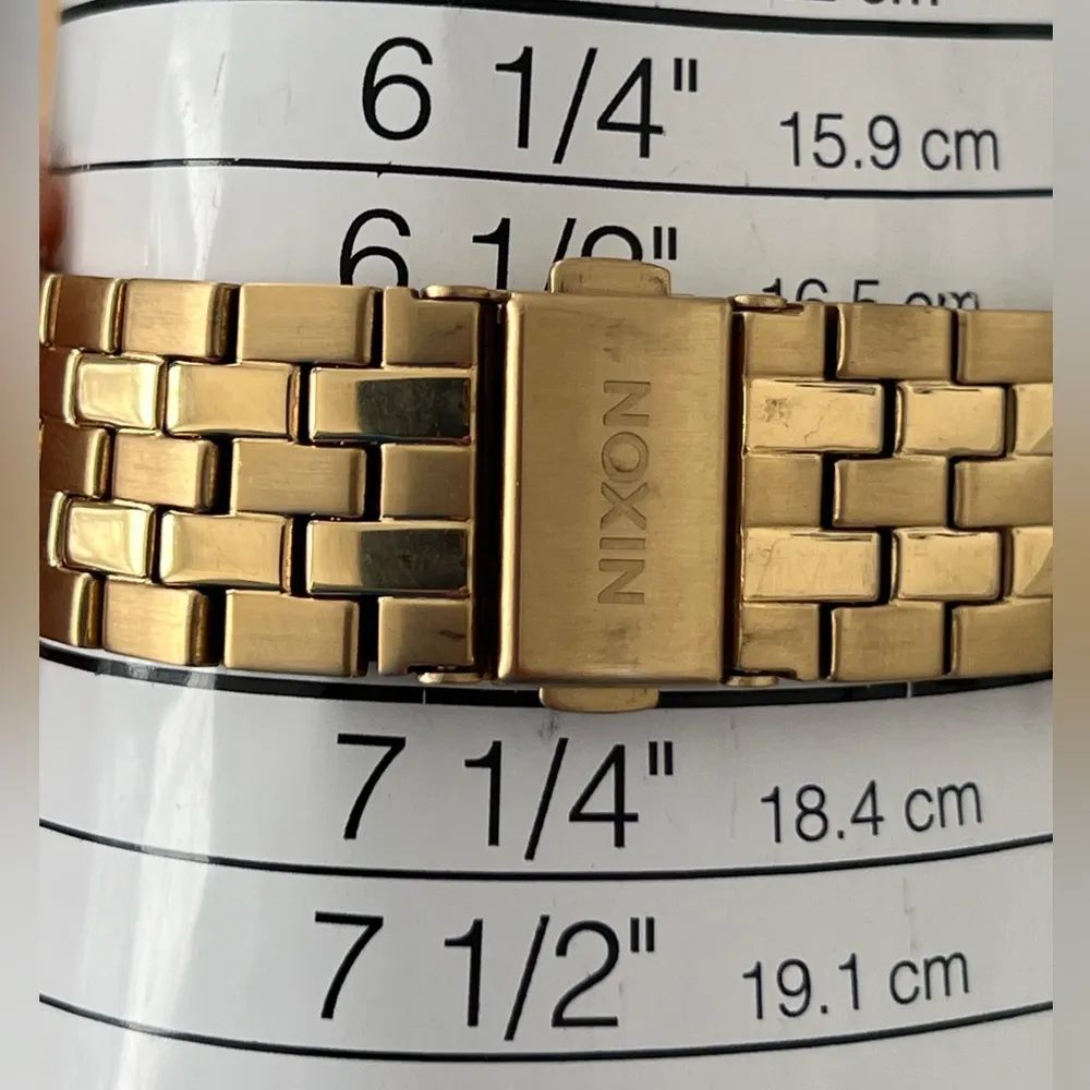 Nixon The Arrow Point It Watch Black Dial Gold-Tone Bracelet New Crystal - Image 13