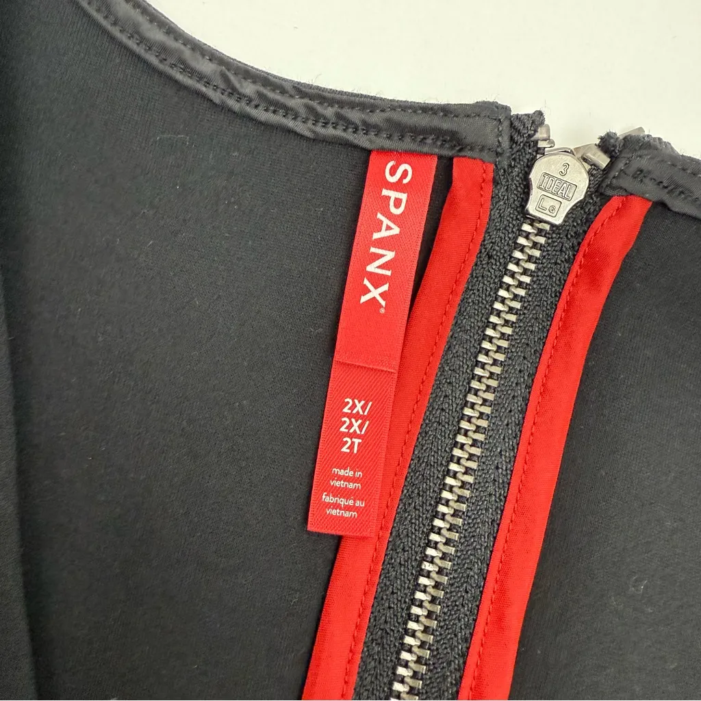 SPANX The Perfect Sleeveless Jumpsuit Ponte Knit Classic Black Flare Wide Leg - Image 14