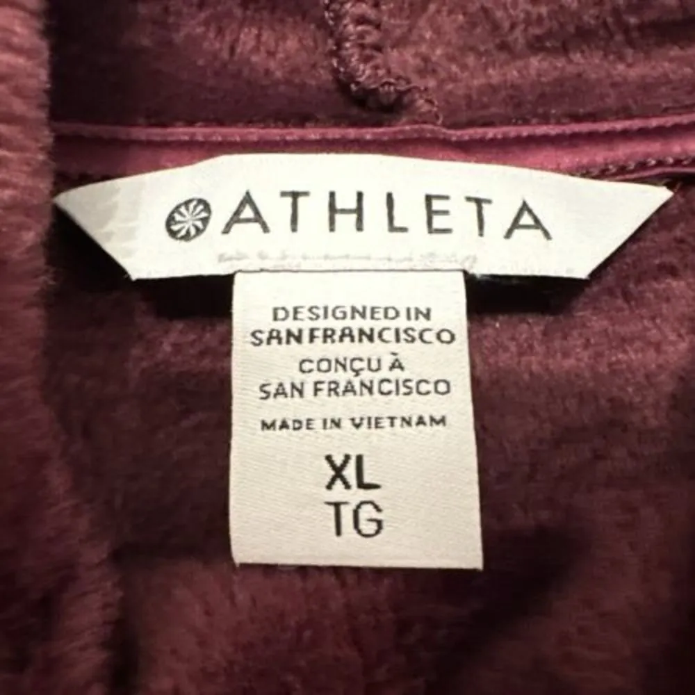 Athleta Women XL Spiced Cabernet Heather Cozy Karma Funnel Neck Sweatshirt Top‎ - Image 6