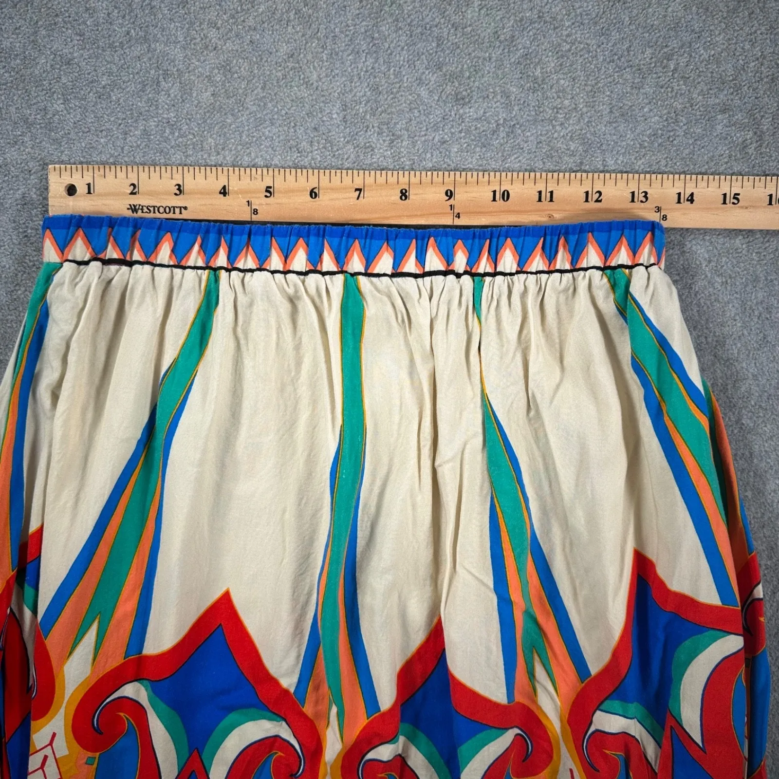 Flying Tomato Colorful Maxi Skirt Bohemian Women's Medium Elastic Waist Red Blue - Image 7