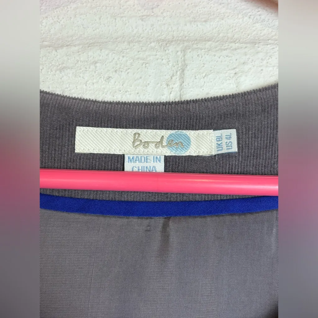 Boden Woman’s Mini Corduroy Pale Purple Casual Cutesy 3/4 Sleeves Dress Size 4L - Image 4