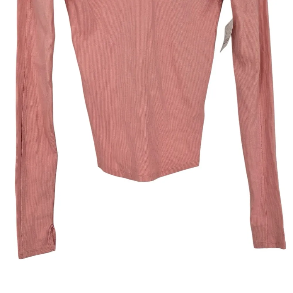 Free People We The Free Unapologetic Long Sleeve size Small Low Back Rose Blush - Image 5