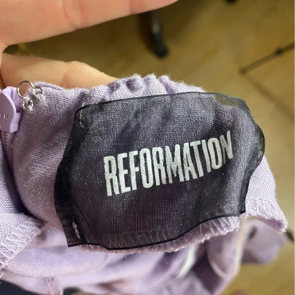 Reformation Alessa Cutout Linen Midi Dress in Lilac Purple Size 10 - Image 10