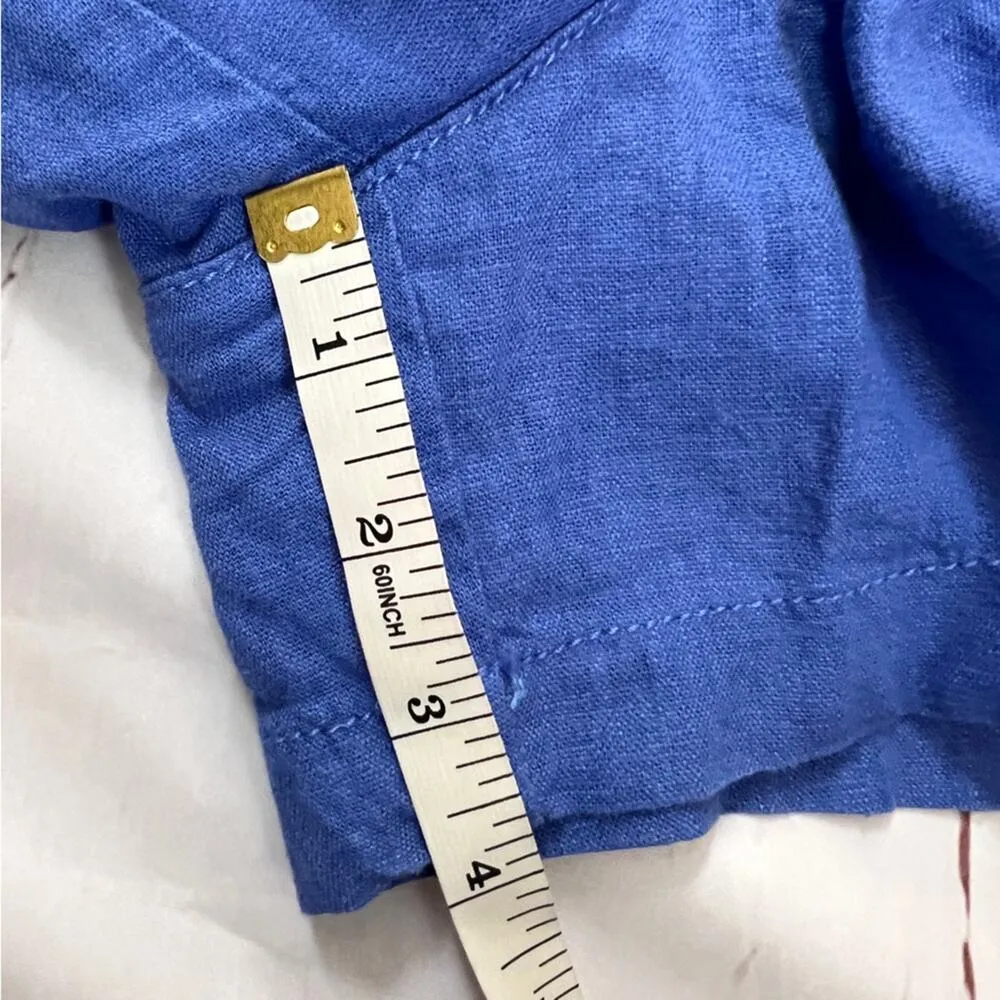 A.n.a Women’s High Waisted  Paperbag Jet Set Blue Tie Waist Shorts Sz S - Image 10