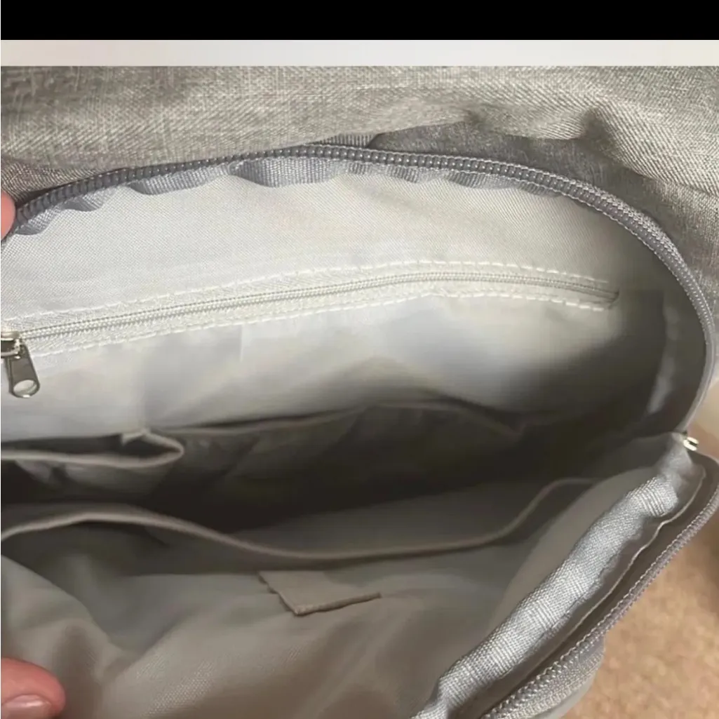 Stylish Gray Diaper Backpack - Image 3