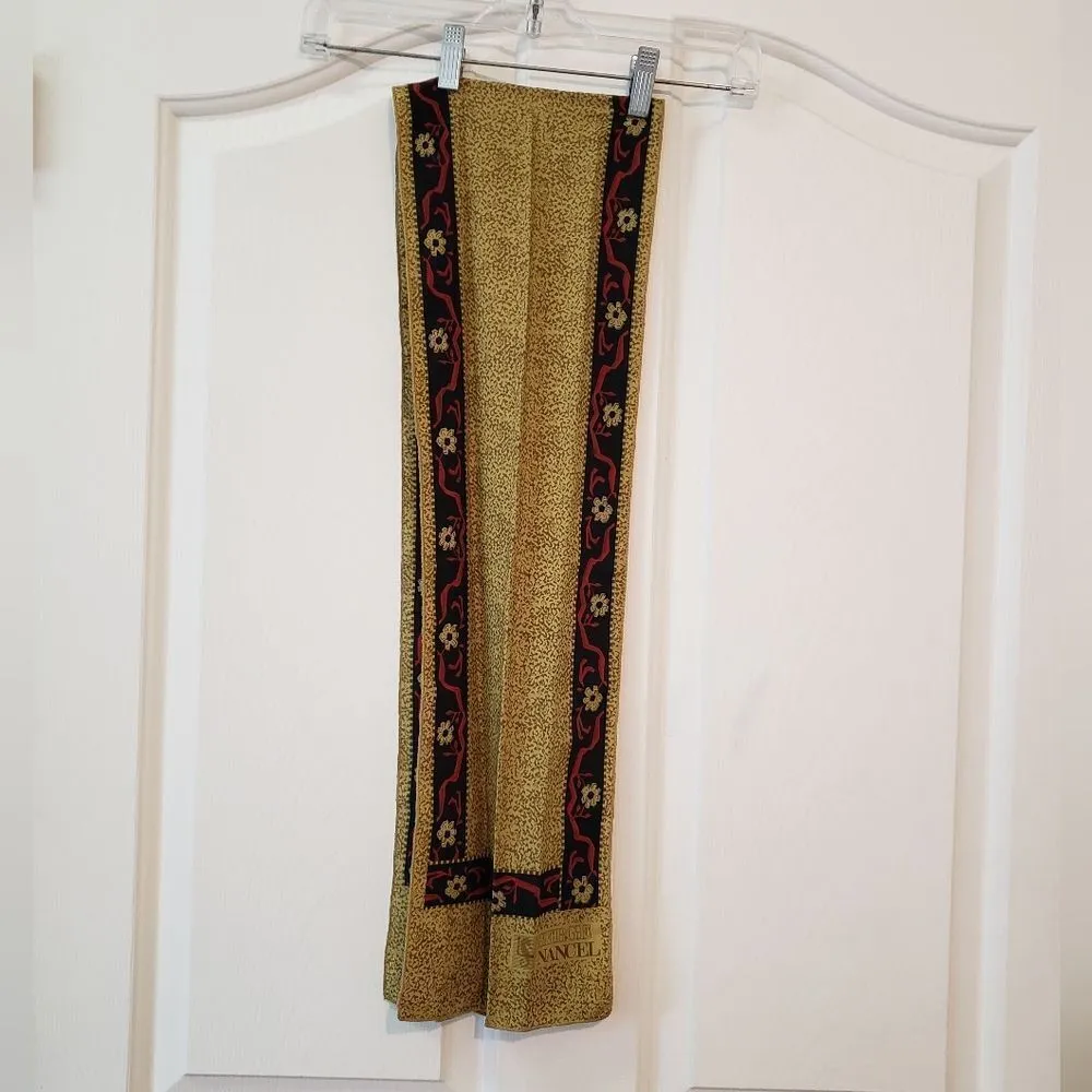 Serge Nancel Gold and Black Patterned Scarf Gold - Image 2