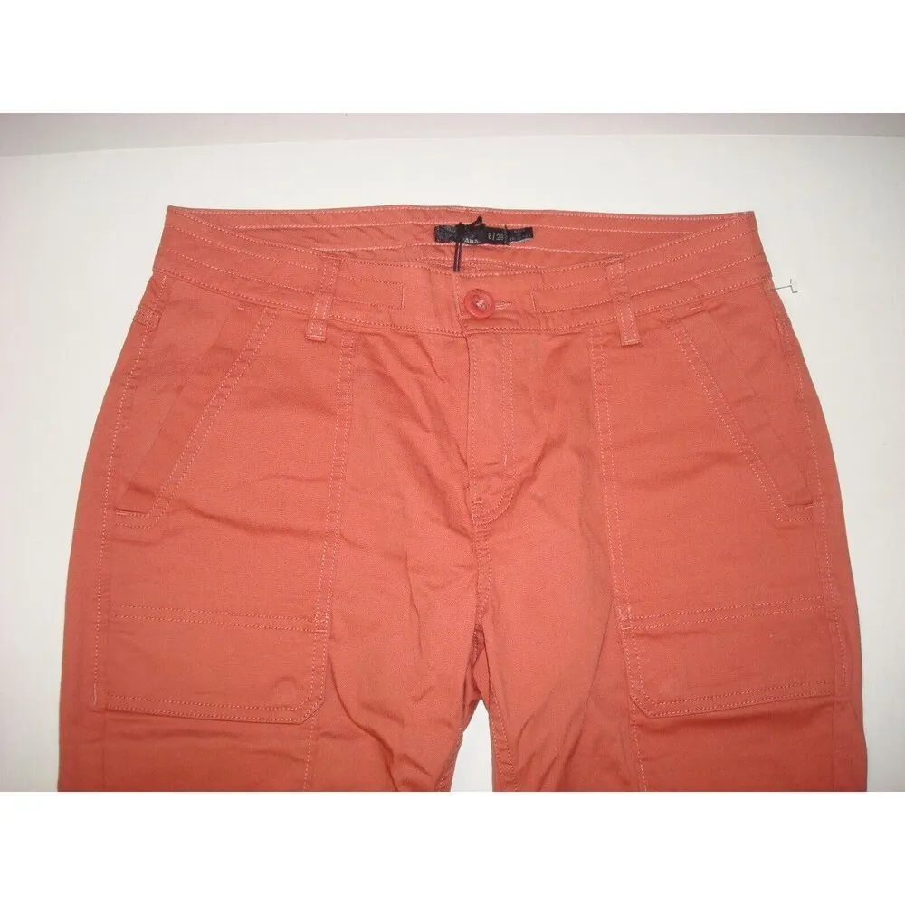 Womens 8 New NWT Orange Hike Shorts Pocket Long UPF 40 Trail Elle Prana Knicker - Image 4