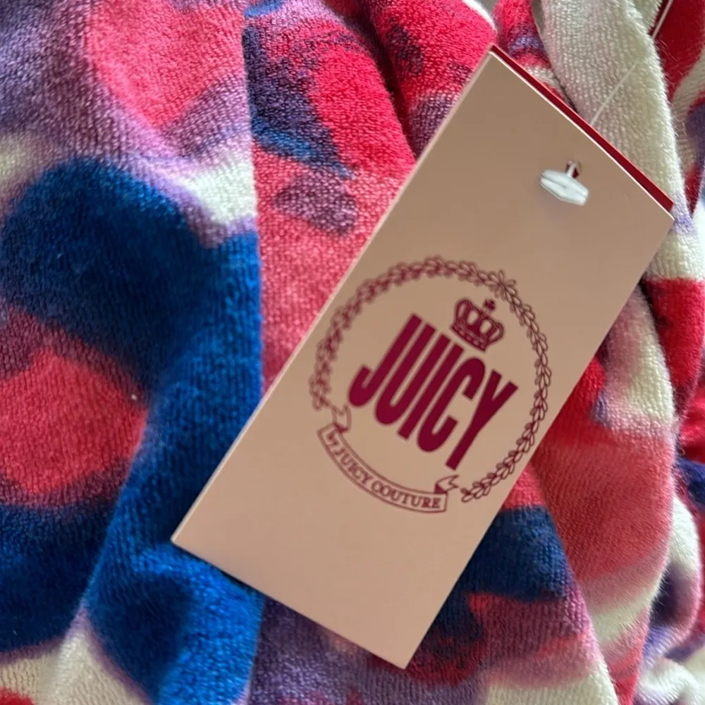 NWT JUICY COUTURE All Over Floral Pink Blue Purple Terry Jogger Pants XL - Image 5