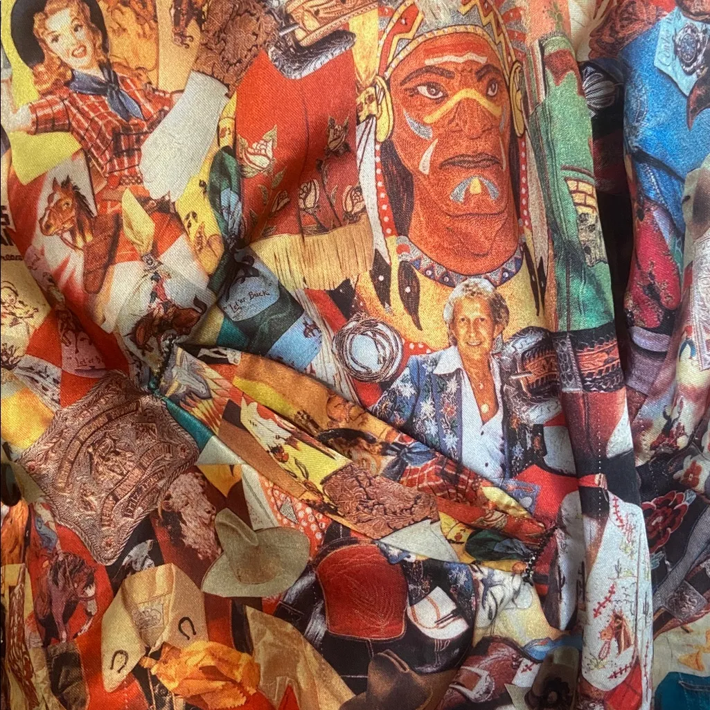 Vintage 90s Celeste Stein 50s Nostalgia All Over Print Bomber Jacket Size L - Image 2