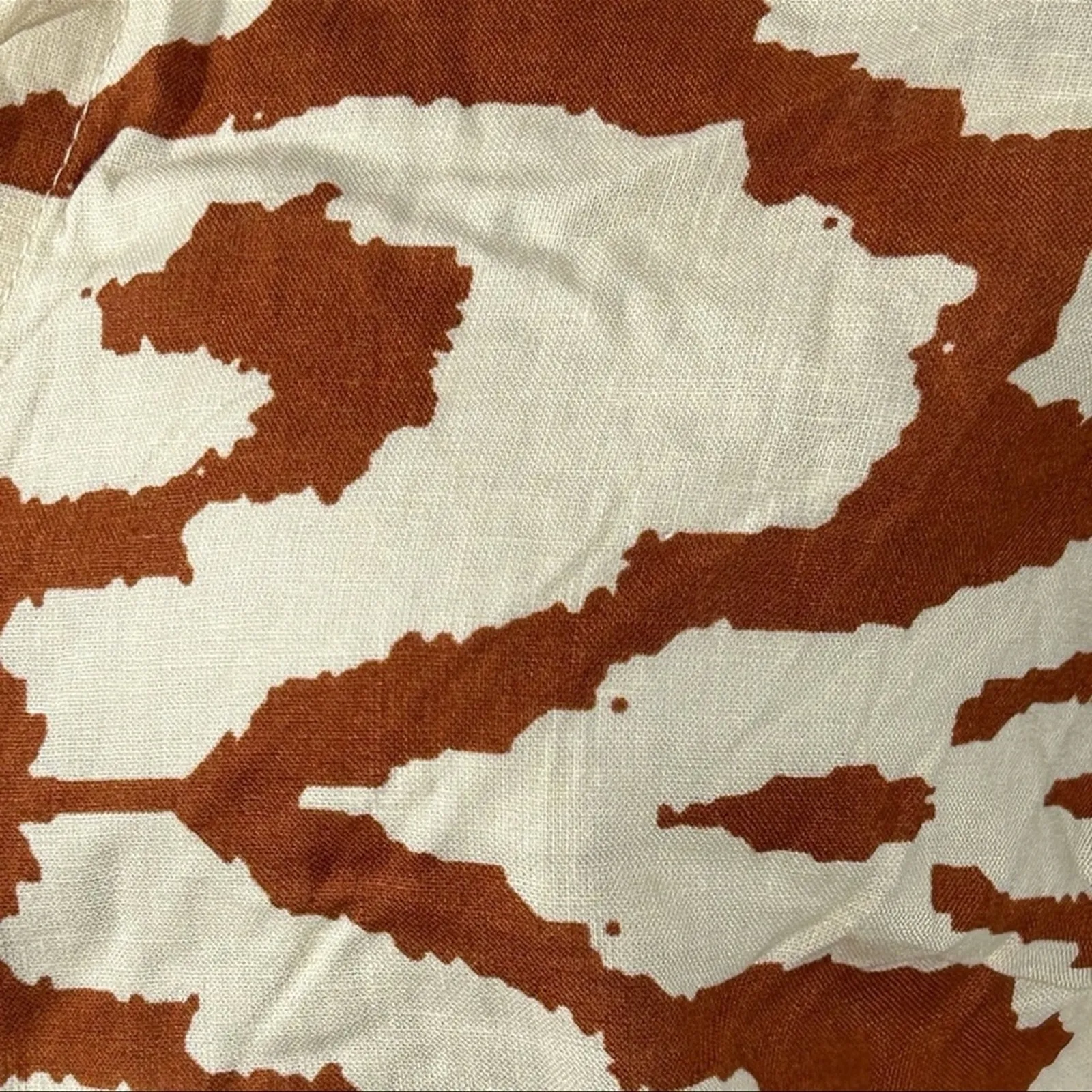 RACHEL ZOE Linen Blend Cropped Cow Zebra Print Button Tie Shirt Small NWT - Image 9