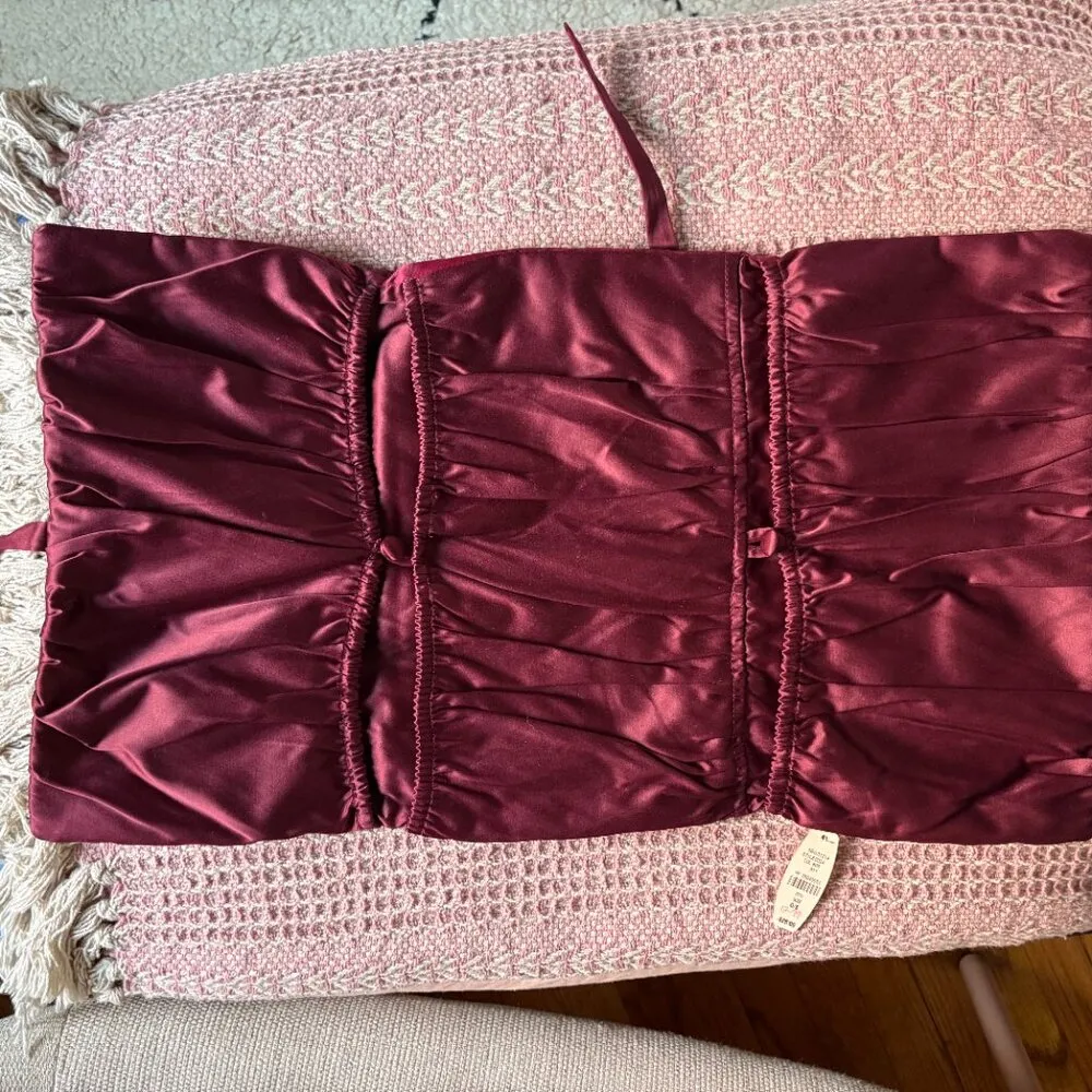 Vintage Victorias Secret Burgundy Satin Lingerie Jewelry Delicates Travel Bag - Image 3