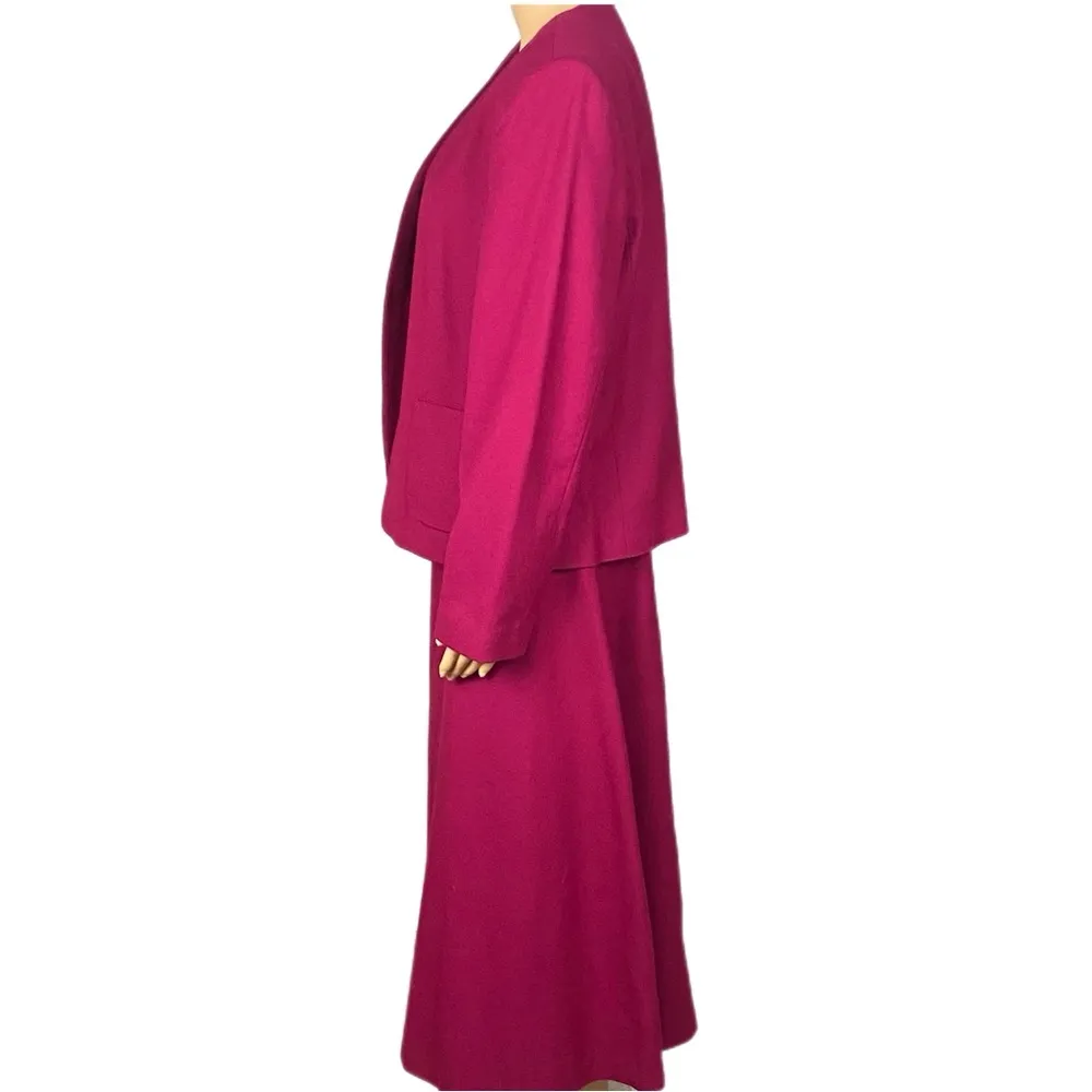 TALBOTS pink vintage 100% Wool skirt & blazer suit set circa 1990’s Size 12 EUC - Image 5