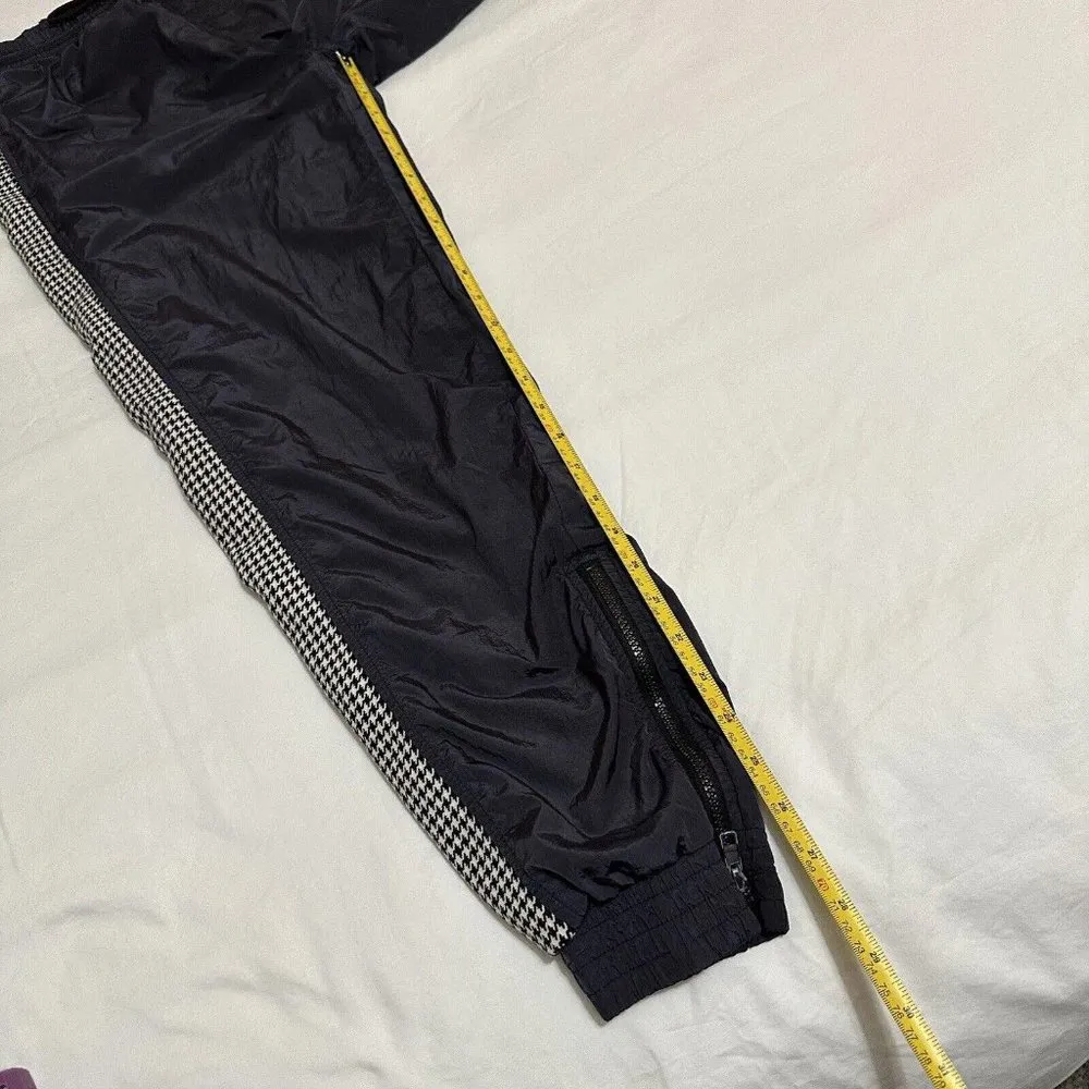 Urban Outfitters Blue Track Jogger Pants White/Black Houndstooth Stripe Sz M - Image 8