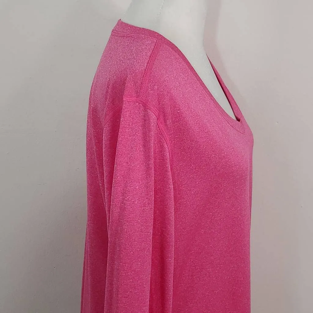 Hanes Sport Pink Long Sleeve Athletic Tee Size XL Hot Pink Performance Shirt - Image 4