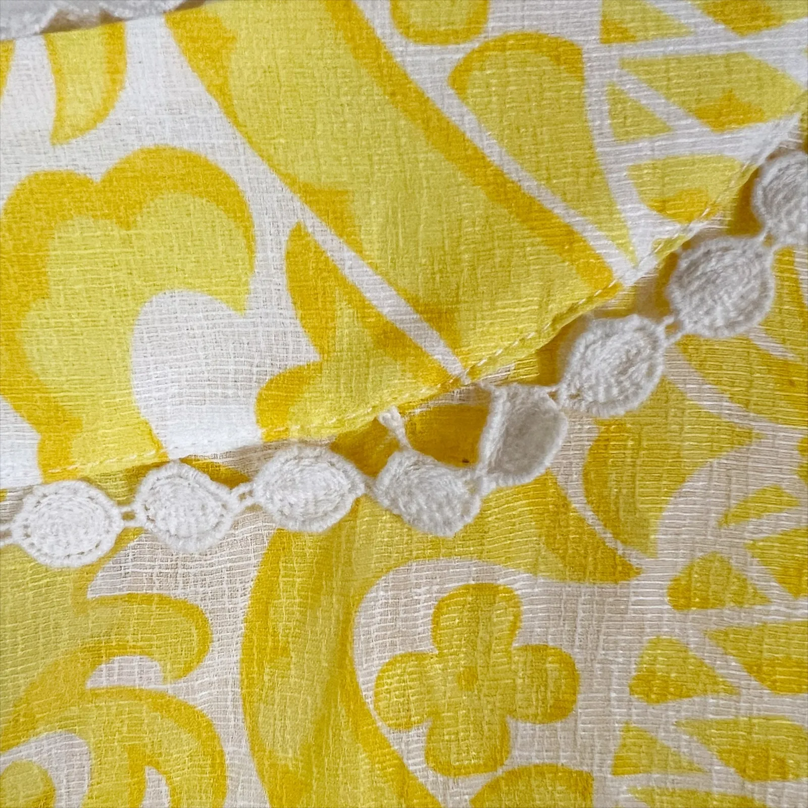 Kate Spade Yellow Pineapple Print Linen and Silk Blend Tunic Dress Size XS - Image 5