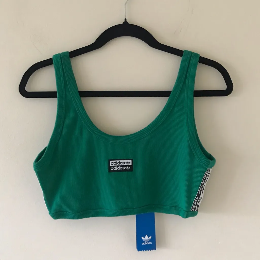 Adidas Logo Tape Bra / Crop Top, NWT, Size Large - Image 11