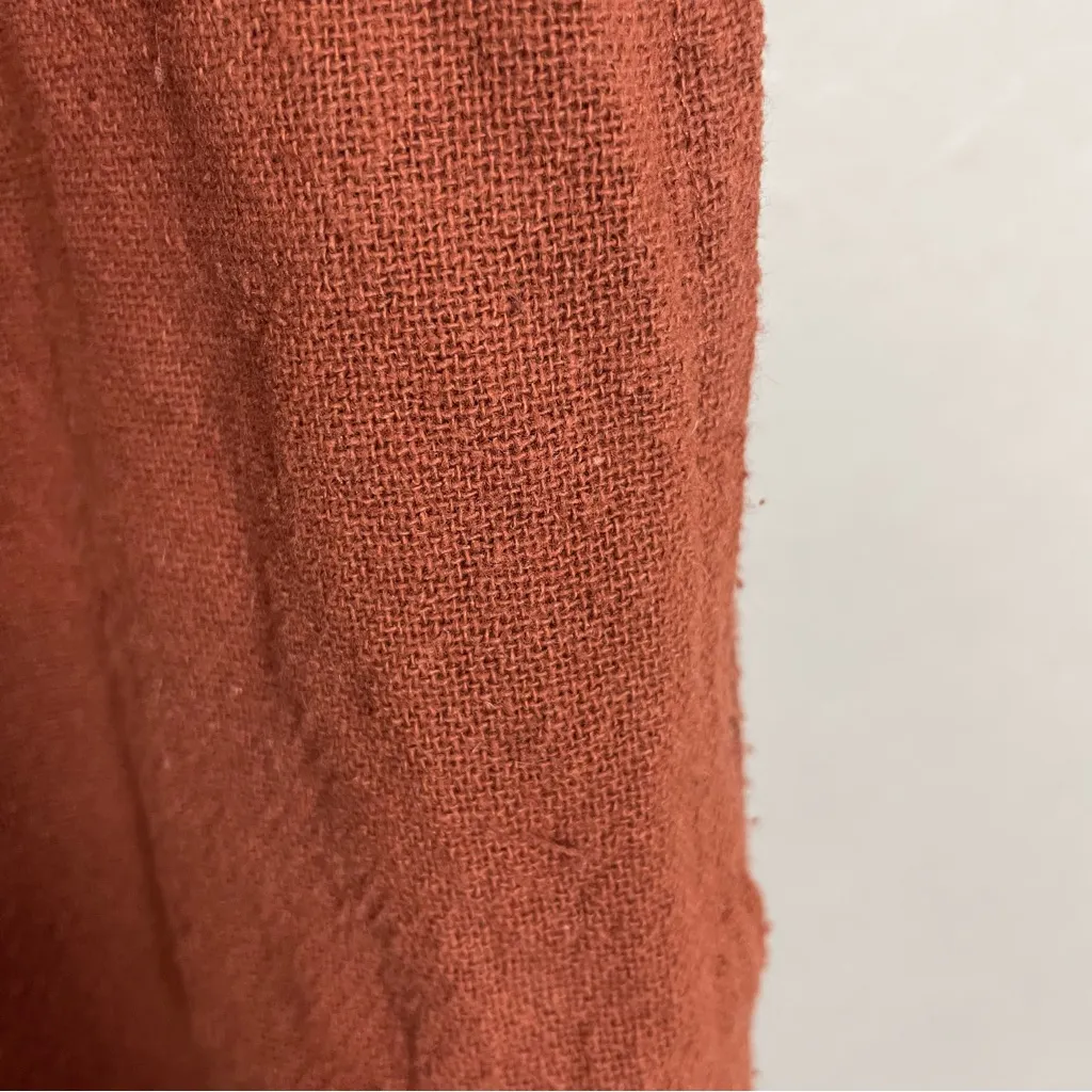 Overalls Slouchy Kaya Wear Relaxed‎ Fit Brown Women Sz Medium Rolled Cuff Cotton - Image 8