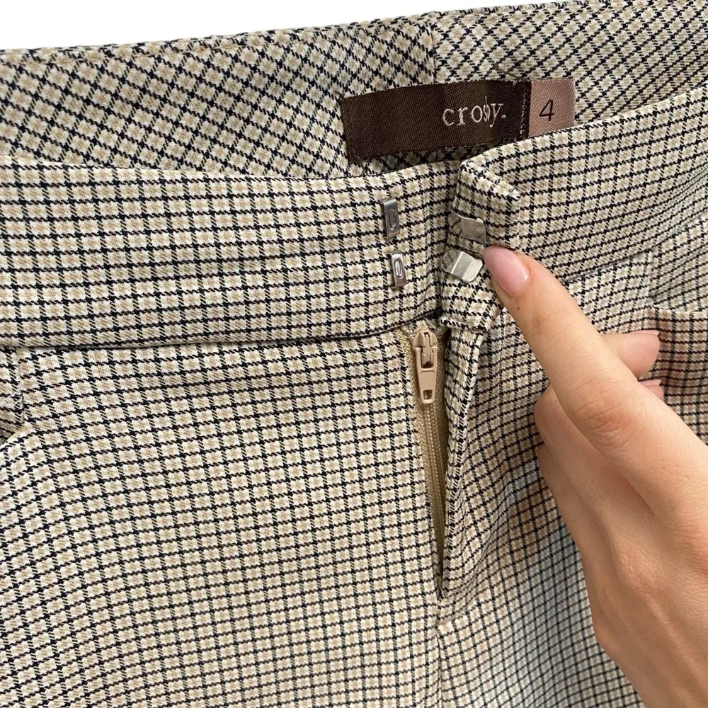 Crosby Mid Rise Plaid Ankle Length Skinny Leg Trouser Pants Size 4 - Image 7