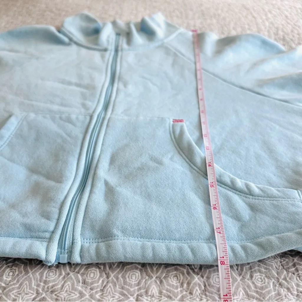 BDG Rover Zip-up Cropped Sweatshirt in Baby Blue Batwing Sleeves Size M - Image 8