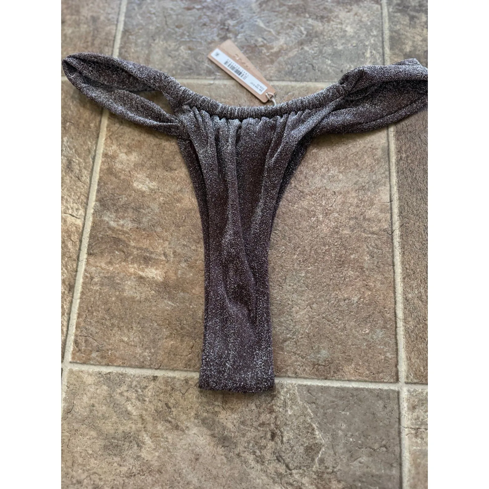 Skims Glitter Swim Bikini Bottom Cocoa Size 2X - Image 5