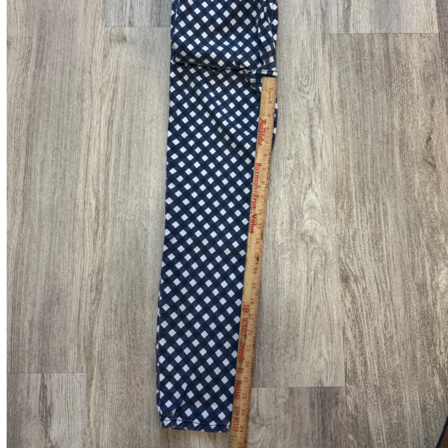 Kate Spade Play Hooky Broome Street Blue White Diamond Plaid Denim Capris‎ Sz 26 - Image 7