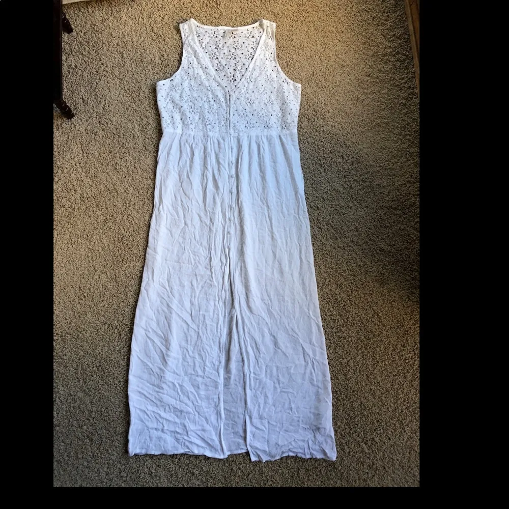 F21 Lace crochet paneled maxi dress Sz L - Image 13