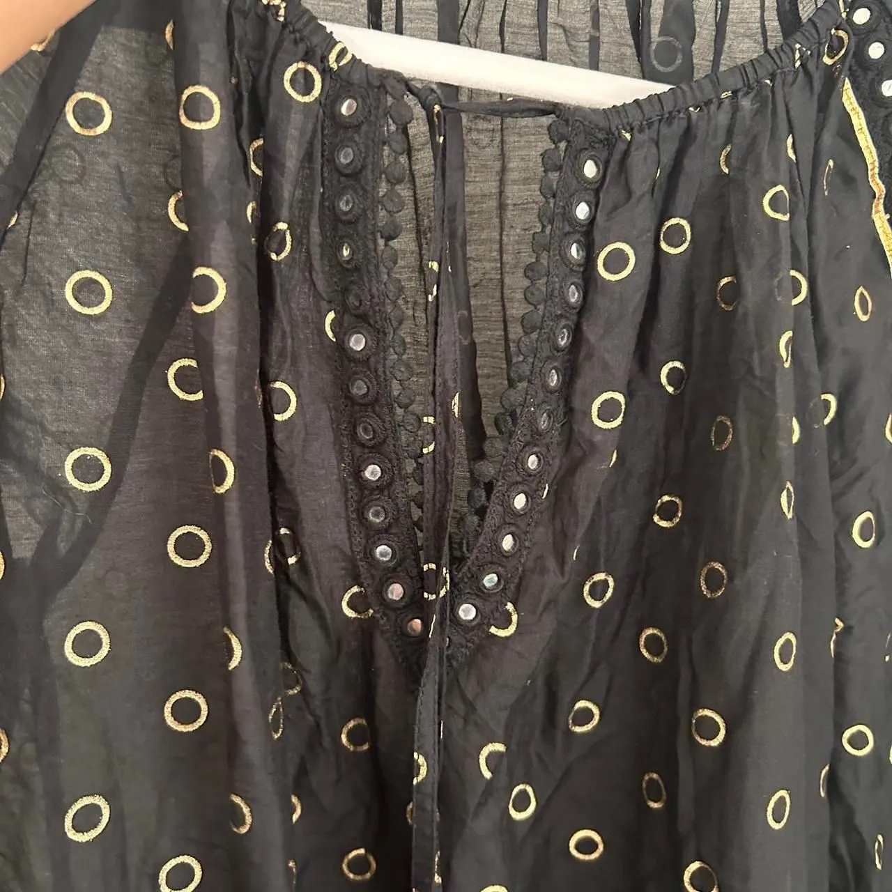 Ramy Brook Silk cotton Nico Mini Cover-Up Dress XS/S ✨ Eyelet Lace Mirror circle - Image 6