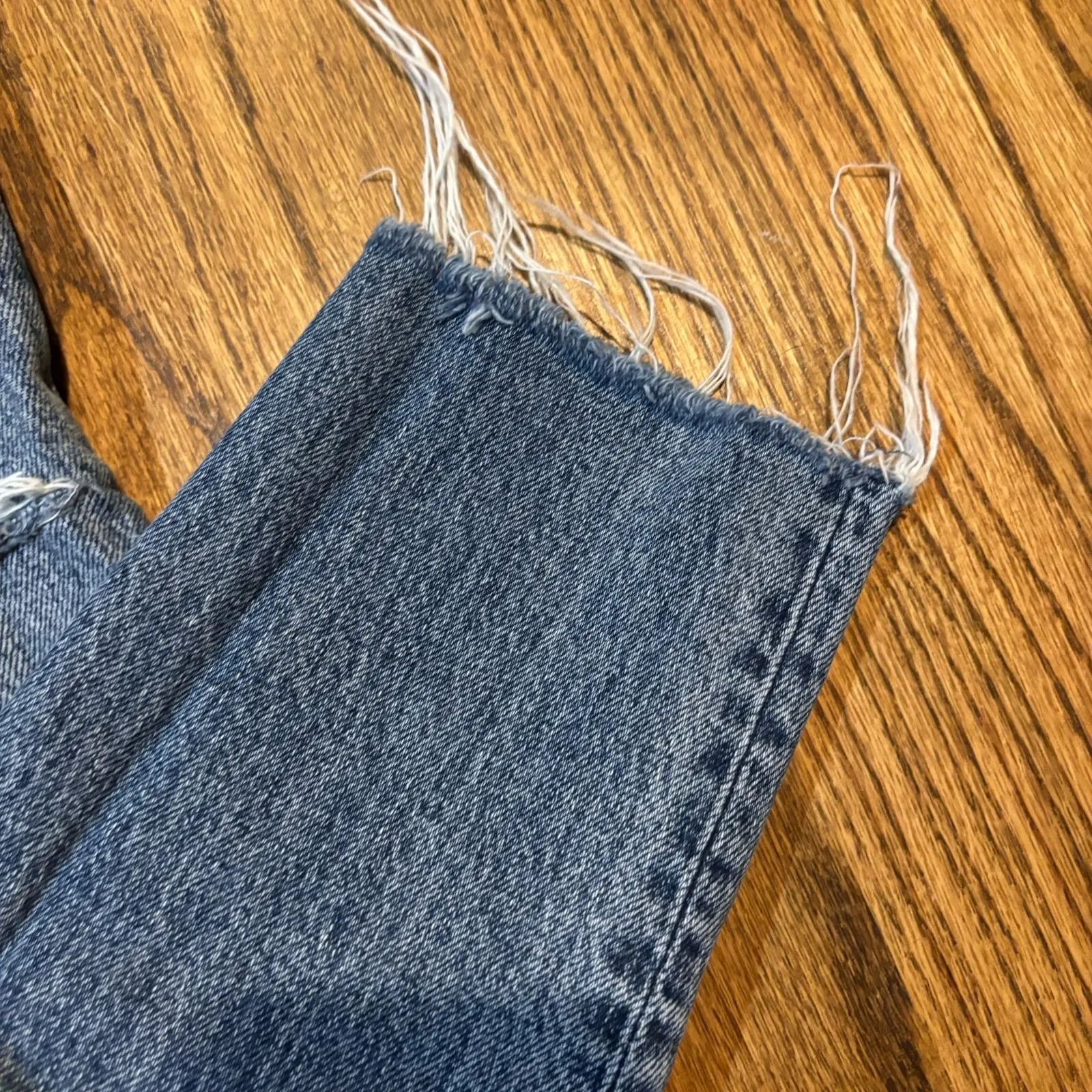 Free People We The‎ Free Button Fly Jeans Frayed Bottom Women's Size 27 - Image 7