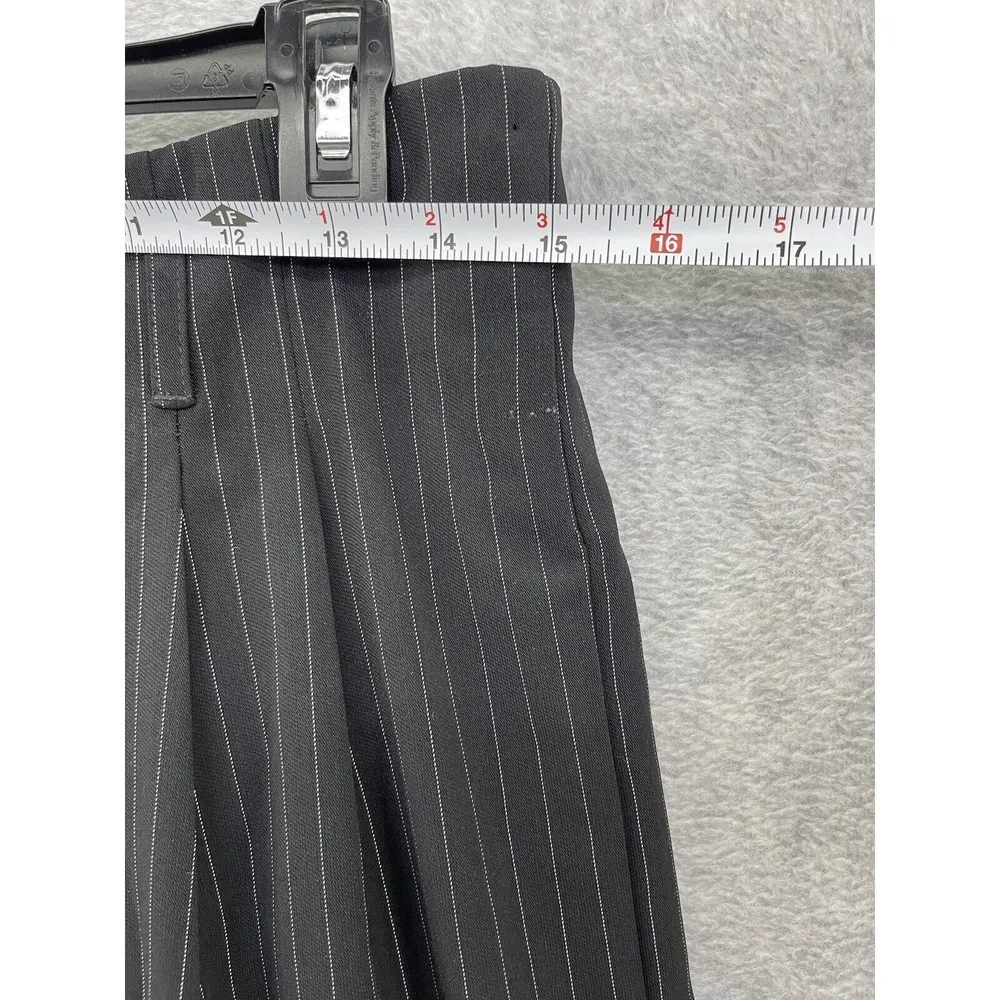 Shape FX Women's Trouser Pants Micro Striped Black Size 12 Wide Leg - Image 10