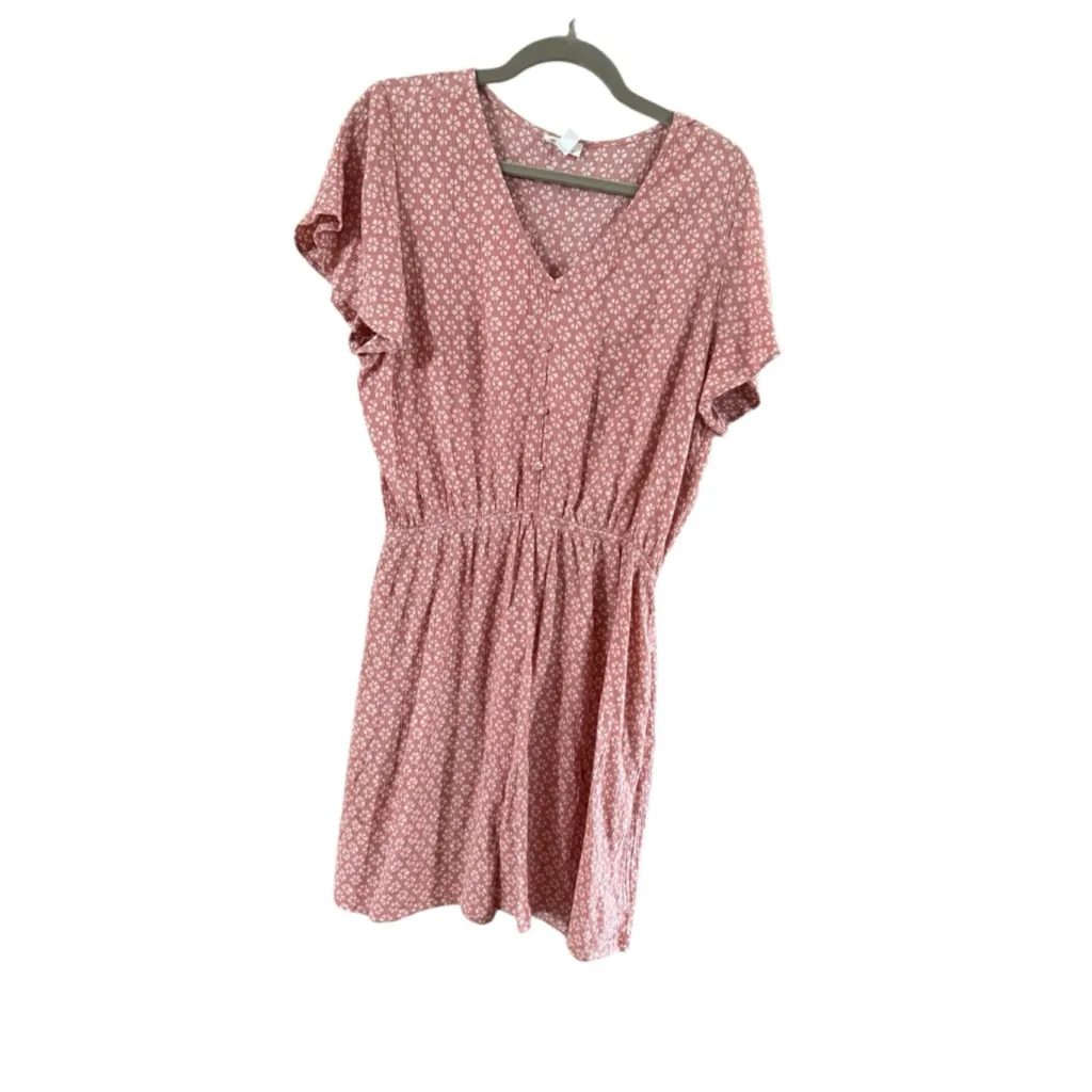 Women's Market & Spruce Pink White Floral Mini Dress L - Image 2