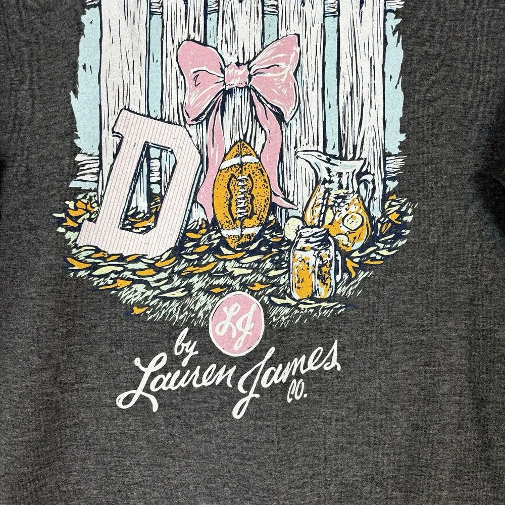 Lauren James Womens Long‎ Sleeve T-Shirt Sz M Gray Sweet Defense Football Season - Image 11