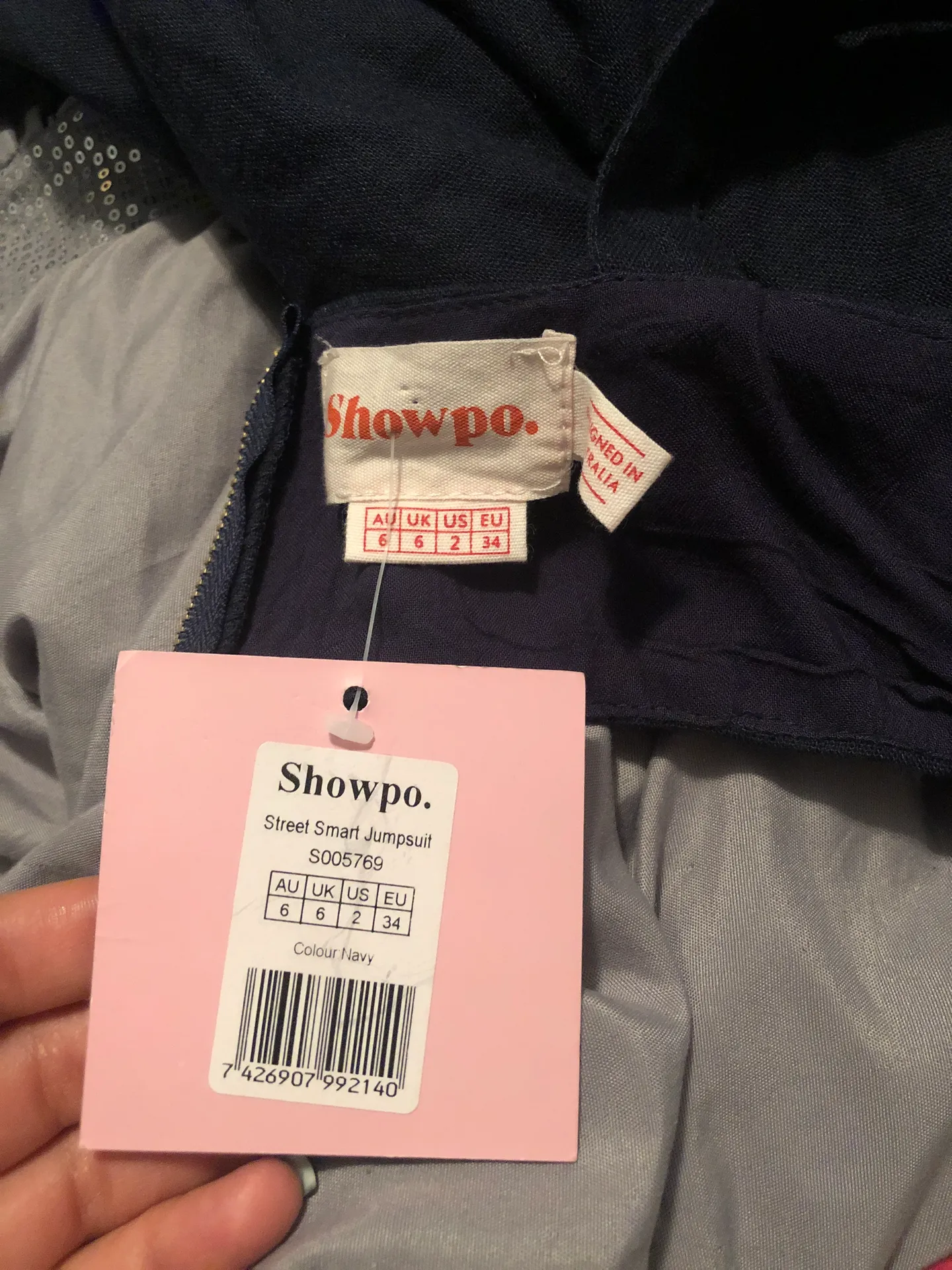 Showpo Navy Linen Jumpsuit - Image 3